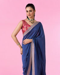 Mohey Women Aqua Brilliance Art Silk Saree