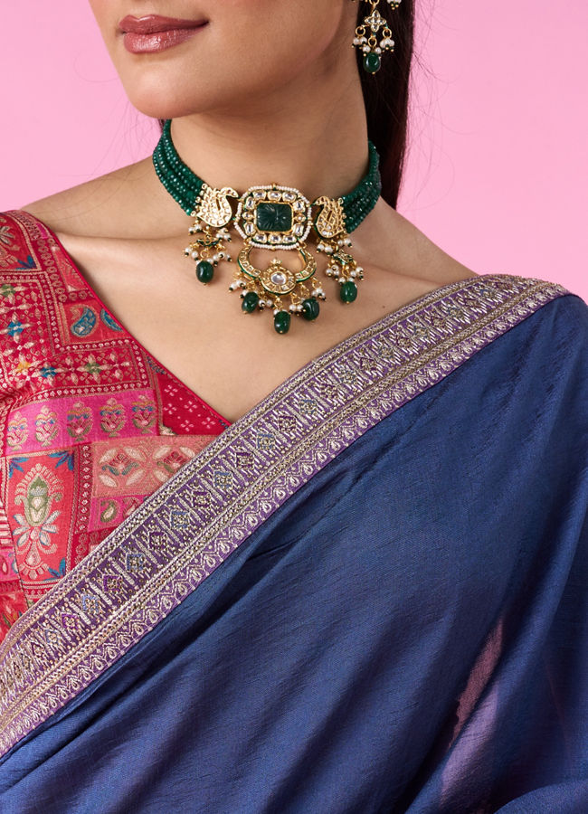 Mohey Women Aqua Brilliance Art Silk Saree