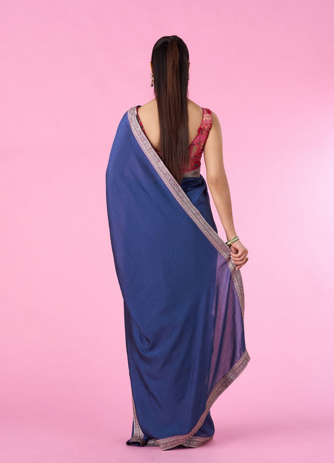 Mohey Women Aqua Brilliance Art Silk Saree