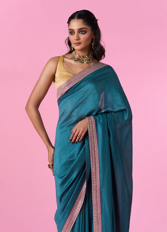 Mohey Women Emerald Aura Silk Saree
