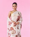 Mohey Women Elegant Brown Organza Saree