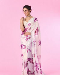 Mohey Women Purple Party Wear Saree
