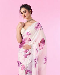 Mohey Women Purple Party Wear Saree