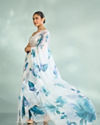 Mohey Women Enchanting Azure Organza Saree