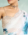 Mohey Women Enchanting Azure Organza Saree