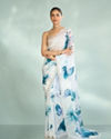 Mohey Women Enchanting Azure Organza Saree