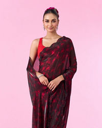 Mohey Women Pink Allure Organza Saree