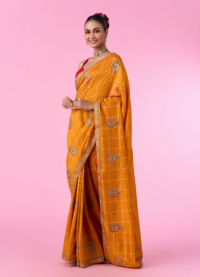 Mohey Women Mustard Yellow Exuberance Saree