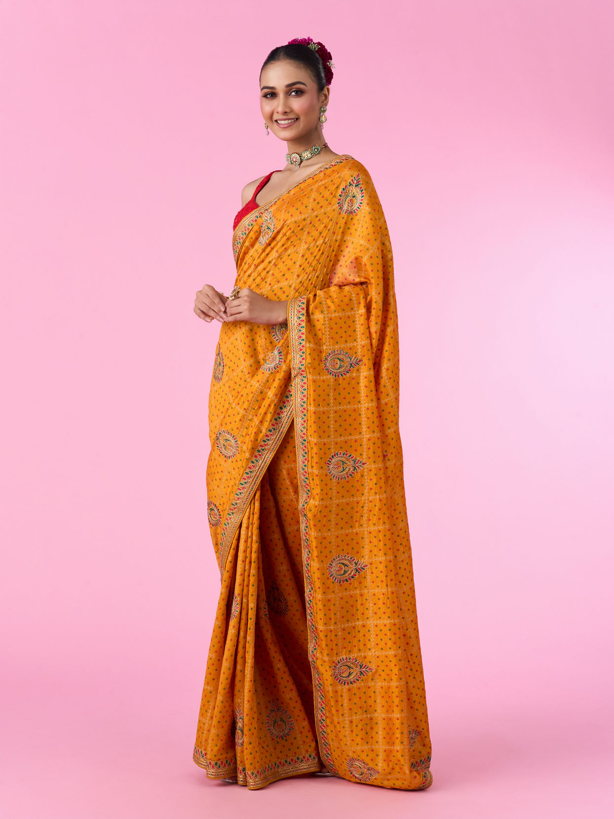 Mohey Women Mustard Yellow Exuberance Saree