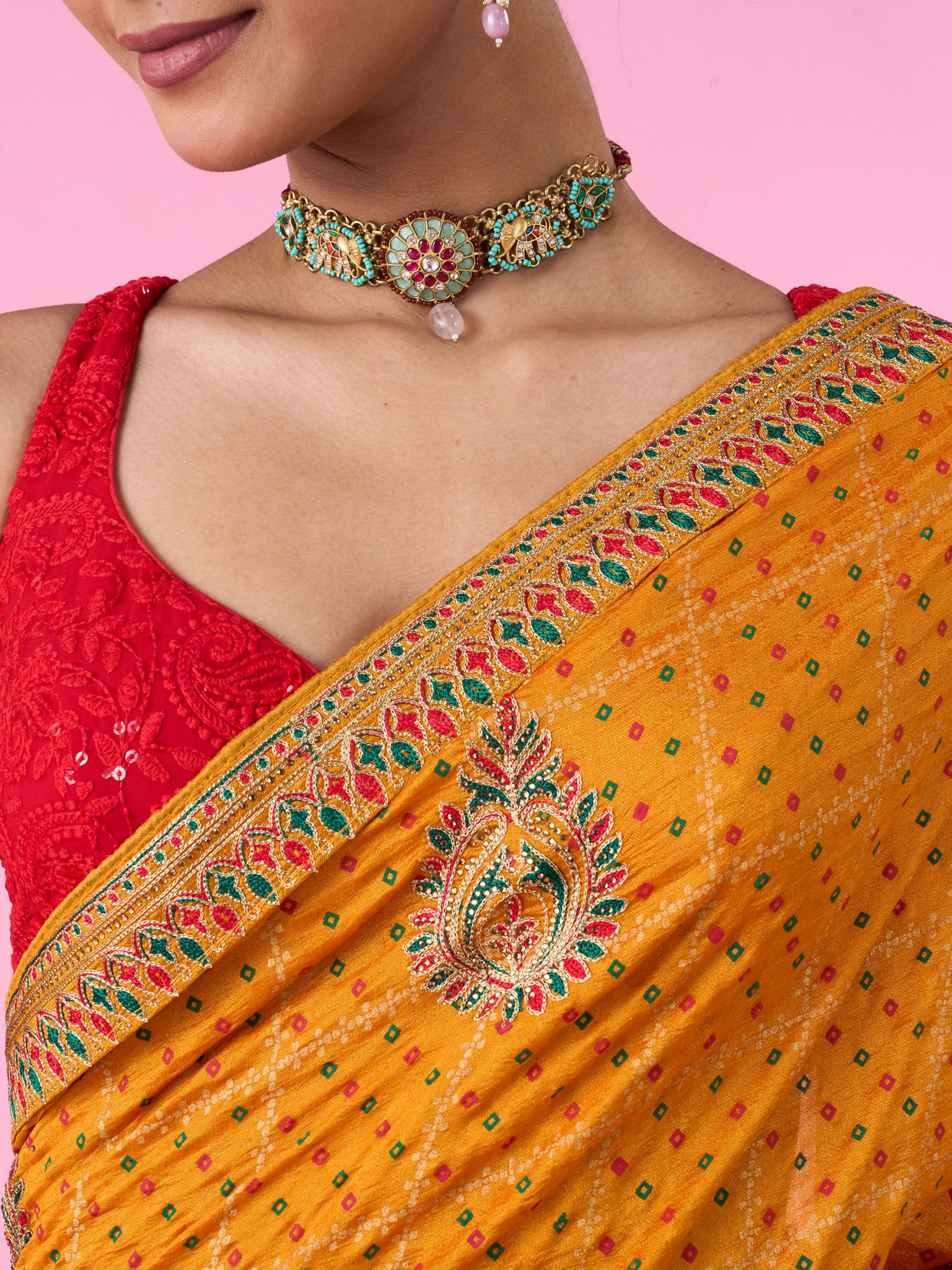 Mohey Women Mustard Yellow Exuberance Saree