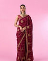 Mohey Women Enchanting Wine Saree