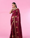 Mohey Women Enchanting Wine Saree
