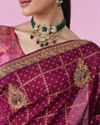 Mohey Women Enchanting Wine Saree