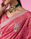 Mohey Women Enchanting Pink Radiance Saree