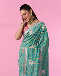 Mohey Women Sea Green Elegance Saree