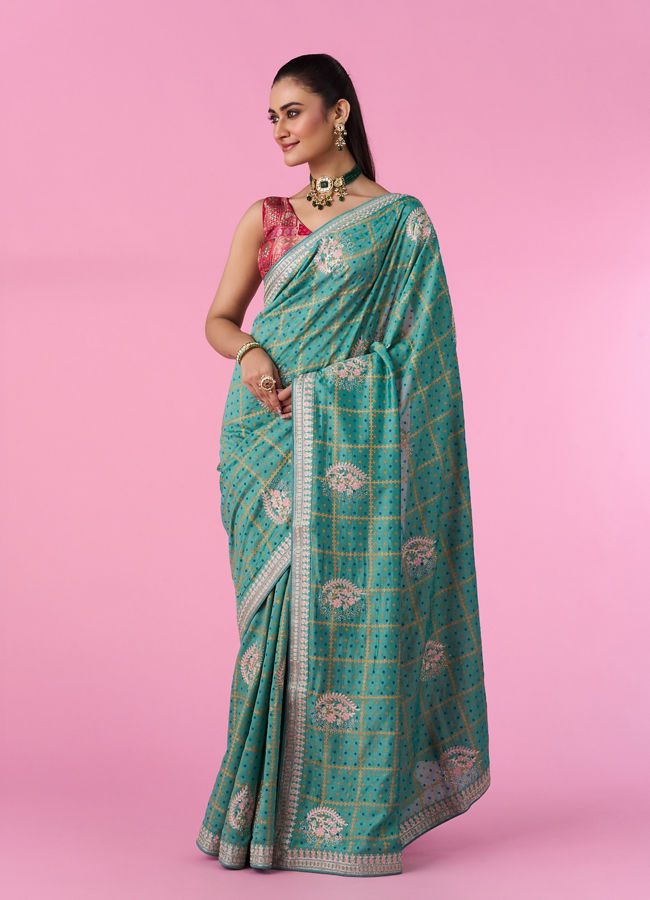 Mohey Women Sea Green Elegance Saree