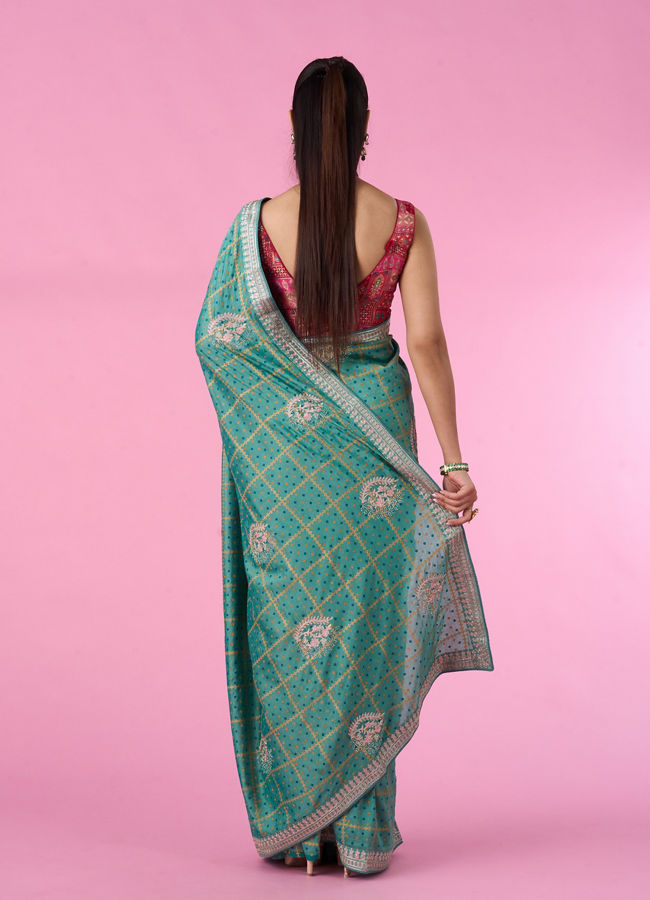 Mohey Women Sea Green Elegance Saree