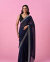 Mohey Women Indigo Organza Elegance Saree