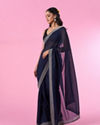Mohey Women Indigo Organza Elegance Saree