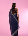 Mohey Women Indigo Organza Elegance Saree