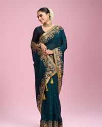 Mohey Women Serene Green Elegance Saree
