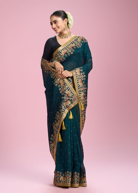 Mohey Women Serene Green Elegance Saree