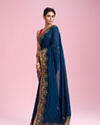 Mohey Women Royal Blue Elegance Saree