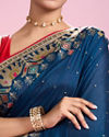 Mohey Women Royal Blue Elegance Saree