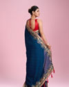 Mohey Women Royal Blue Elegance Saree