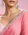 Mohey Women Pink Organza Elegance Saree