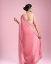Mohey Women Pink Organza Elegance Saree