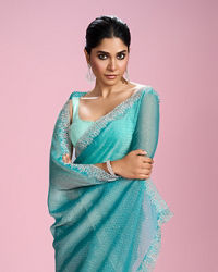 Mohey Women Elegant Sea Green Saree