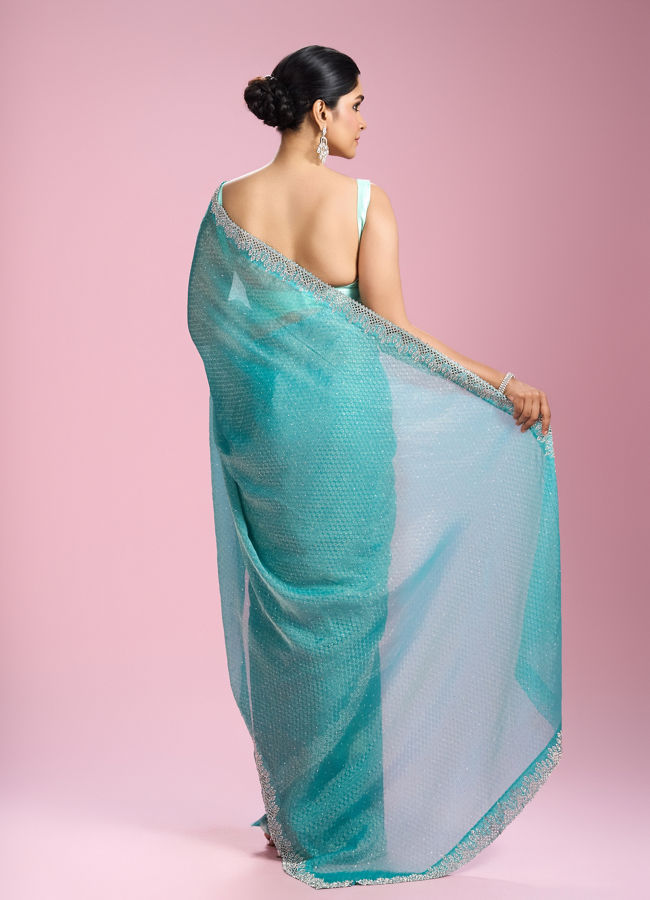 Mohey Women Elegant Sea Green Saree
