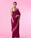 Mohey Women Chinon Wine Elegance Saree
