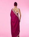 Mohey Women Chinon Wine Elegance Saree