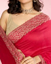 Mohey Women Opulent Rani Pink Chinon Saree