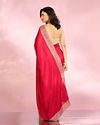 Mohey Women Opulent Rani Pink Chinon Saree