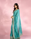 Mohey Women Glistening Light Blue Saree