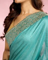 Mohey Women Glistening Light Blue Saree