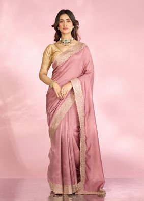 Mohey Women Dusty Pink Festive Saree