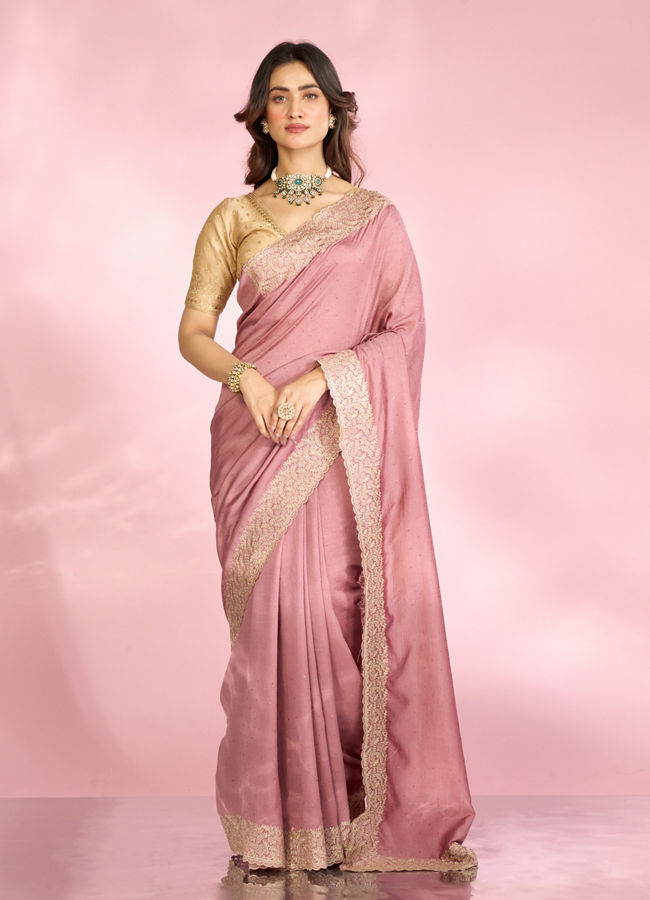 Mohey Women Dusty Pink Festive Saree