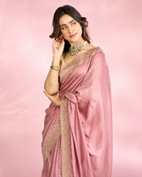 Mohey Women Dusty Pink Festive Saree