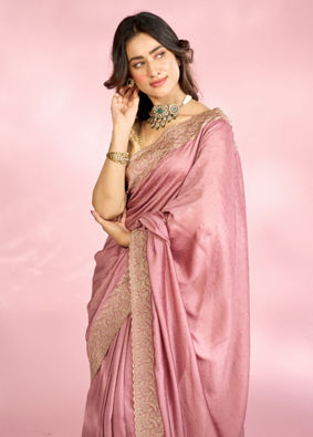 Mohey Women Dusty Pink Festive Saree