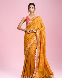 Mohey Women Sunshine Elegance Yellow Saree