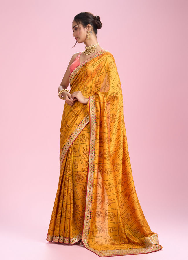 Mohey Women Sunshine Elegance Yellow Saree