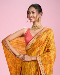 Mohey Women Sunshine Elegance Yellow Saree