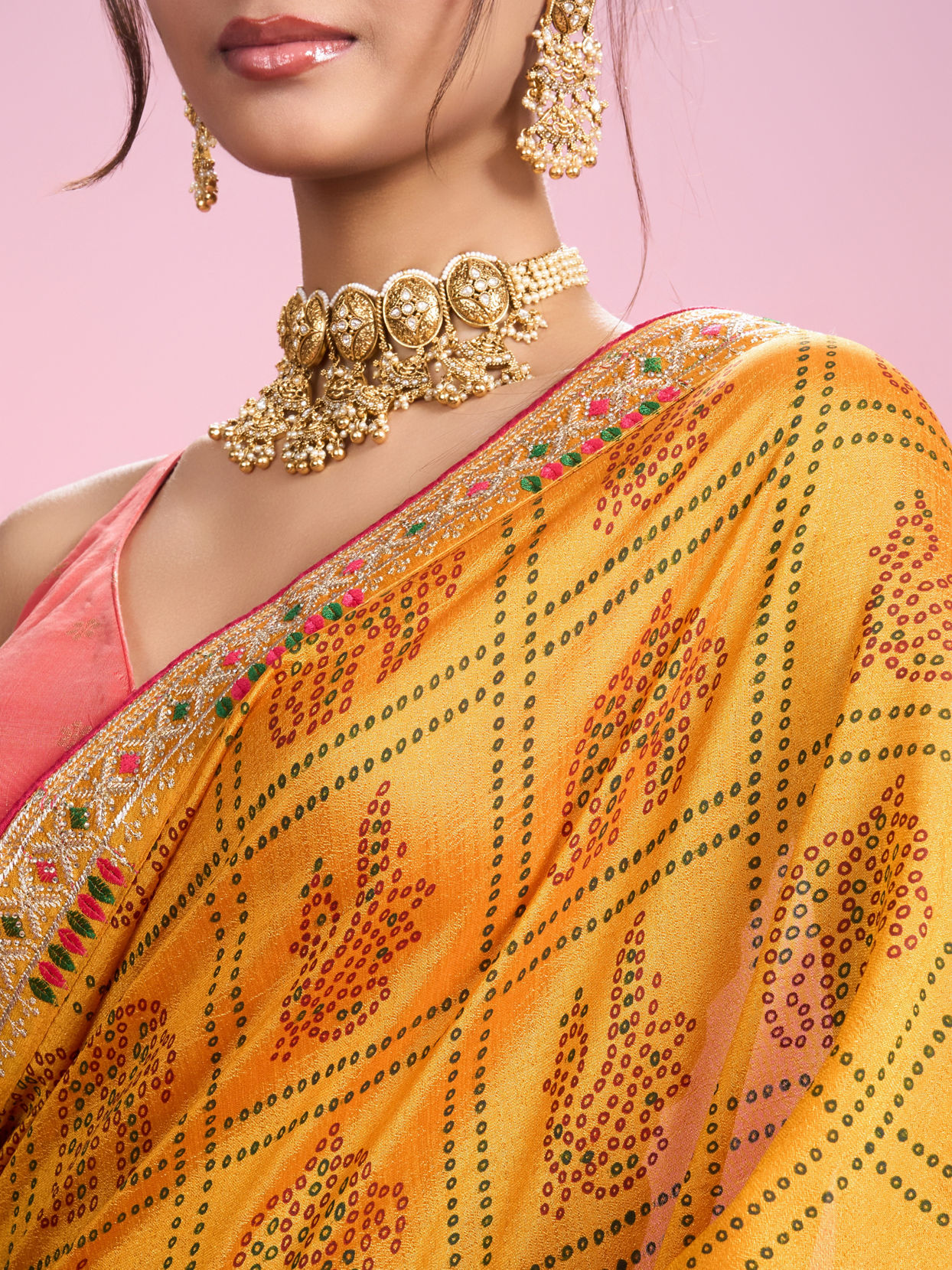 Mohey Women Sunshine Elegance Yellow Saree