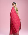 Mohey Women Ravishing Pink Chinon Saree