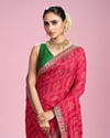 Mohey Women Ravishing Pink Chinon Saree