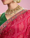 Mohey Women Ravishing Pink Chinon Saree